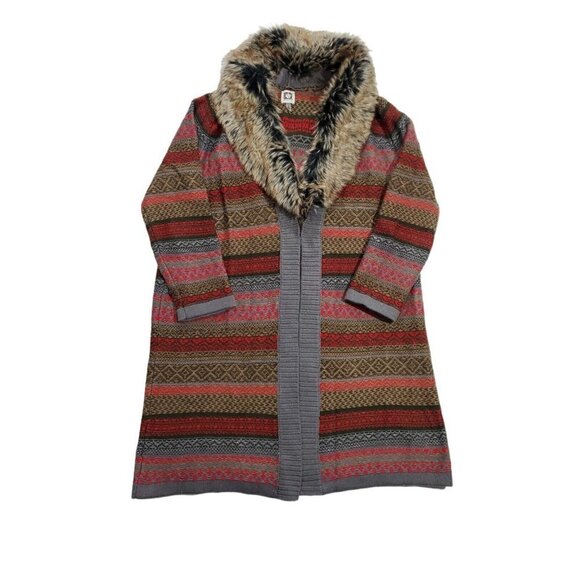 Anne Klein Women's Cardigan Sweater with Detacheable Faux Fur Collar Siz… - Picture 11 of 12